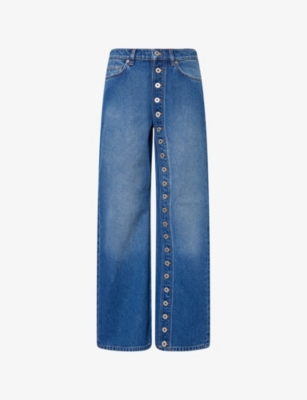JEAN PAUL GAULTIER: Buttoned Straight-leg Denim Jeans