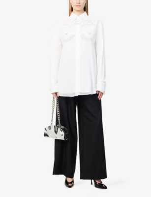 JEAN PAUL GAULTIER: Double-Layer Graphic-Print Cotton Shirt