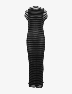 JEAN PAUL GAULTIER: Mariniere Striped Woven-Blend Maxi Dress