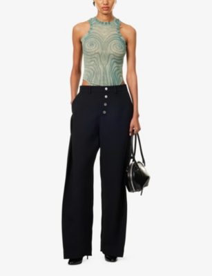 JEAN PAUL GAULTIER: Spiral Sleeveless Woven Body