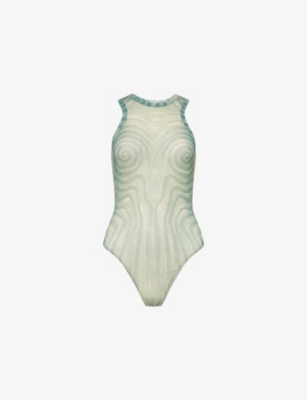 JEAN PAUL GAULTIER: Spiral Sleeveless Woven Body