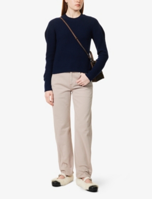 JW ANDERSON: Puff-Sleeve Ribbed Wool and Cashmere Jumper