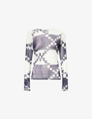 JW ANDERSON: Underpinning Long-Sleeve Mesh Top