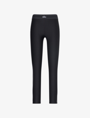 Shop Alo Yoga Womens Black/white Airlift High-waist Suit Up Leggings Xs
