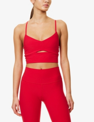 ALO YOGA: Alosoft Highlight Bra Stretch-Woven Tank Top