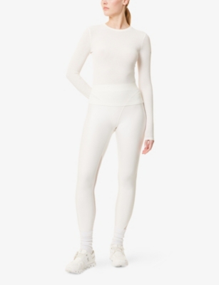 ALO YOGA: Sea Coast Round-Neck Stretch-Woven Top