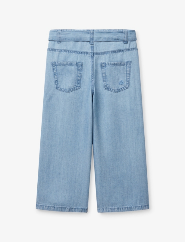 Belted Wide-Leg Woven Jeans 18 Months - 6 Years