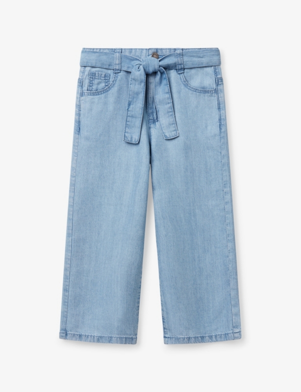 Belted Wide-Leg Woven Jeans 18 Months - 6 Years