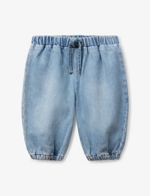 BENETTON: Wide-Leg Cuffed Denim Trousers 1-18 Months
