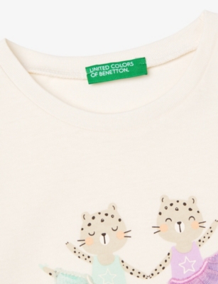 BENETTON: Tulle-Embroidered Short-Sleeve Cotton T-Shirt 18 Months-6 Years