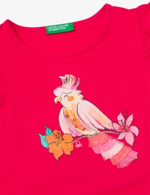 Benetton Fuchsia Ruffle Sleeveless Cotton-jersey T-shirt 18 Months-6 Year