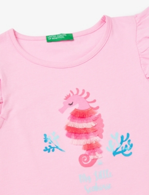 Benetton Pink Ruffle Sleeveless Cotton-jersey T-shirt 18 Months-6
