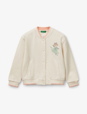 BENETTON: Embroidered Cotton-Blend Bomber Jacket 18 Months - 3 Years