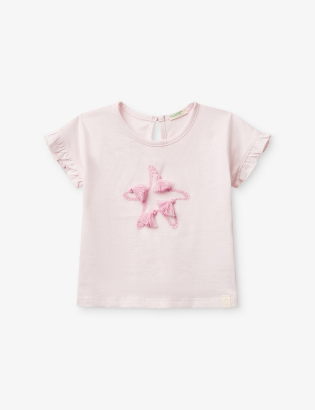 Ruffle-Sleeve Embroidered Cotton-Jersey T-Shirt 1-18 Months