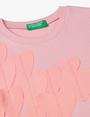 BENETTON: Heart-Appliqué Cotton T-Shirt 18 Months - 6 Years