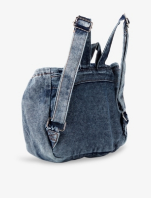 BENETTON: Kids' Logo-Embroidered Denim Backpack