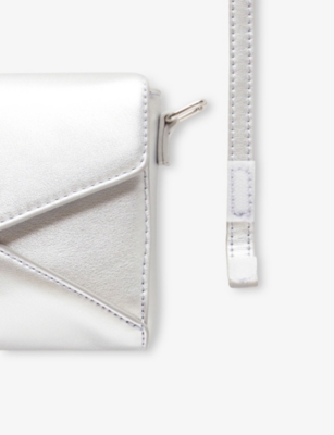 BENETTON: Kids' Logo-Embossed Metallic Faux-Leather Shoulder Bag