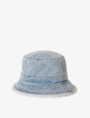 BENETTON: Stud-Embellished Frayed-Brim Denim Bucket Hat 6-14 Years