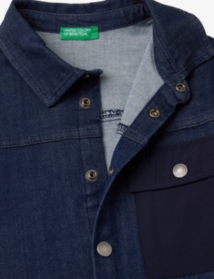 BENETTON: Long-Sleeve Chest-Pocket Denim Shirt 18 Months - 6 Years