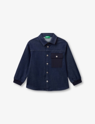 BENETTON: Long-Sleeve Chest-Pocket Denim Shirt 18 Months - 6 Years