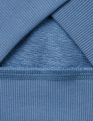 Benetton Logo-embroidered Colour-block Cotton Sweatshirt 6-14 In Sugar Paper