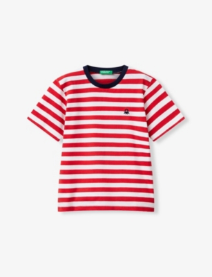 BENETTON MULTICOLOR STRIPE-PRINT SHORT-SLEEVE COTTON-JERSEY T-SHIRT 18 MONTHS - 6 YEAR 