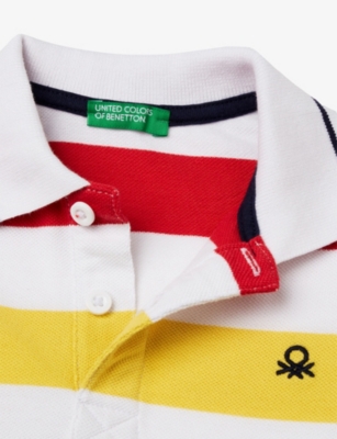 Benetton Multicolor Stripe-print Short-sleeve Cotton-pique Polo Shirt 18 Months - 6 In Multicolor