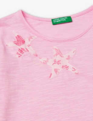 Benetton Pink Star-appliqué Ruffle Cotton-jersey T-shirt 18 Months-6
