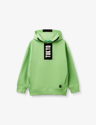 BENETTON: Relaxed-Fit Slogan-Print Cotton-Jersey Hoody 6-14 Years