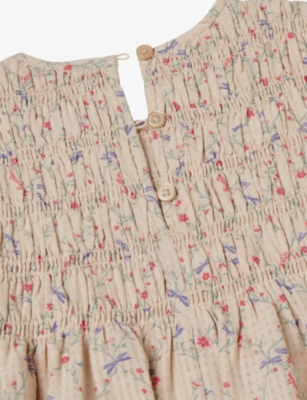 BENETTON: Floral pattern long sleeve dress 18 Months - 6 Years