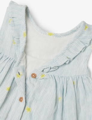 BENETTON: Graphic-Print Sleeveless Crepe Cotton Dress 1-18 Months