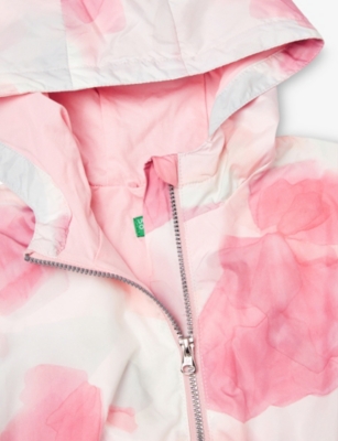 BENETTON MULTICOLOR ABSTRACT-PRINT JERSEY-LINED SHELL RAIN JACKET 18 MONTHS - 6 