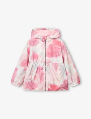 BENETTON MULTICOLOR ABSTRACT-PRINT JERSEY-LINED SHELL RAIN JACKET 18 MONTHS - 6 