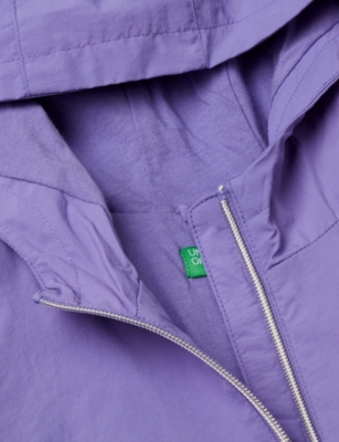 BENETTON: Logo-Appliqué Hooded Shell Rain Jacket 6-14 Years