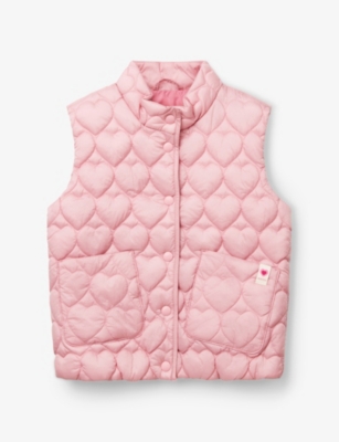 BENETTON: Heart Quilted Sleeveless Padded Woven Gilet 18 Months - 6 Years