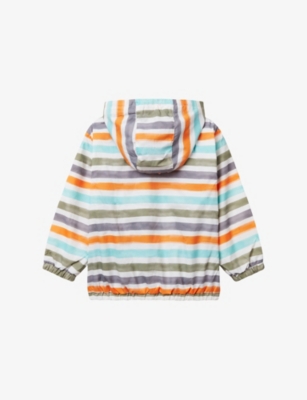 Benetton Multicolor Striped Hooded Shell Jacket 1-6