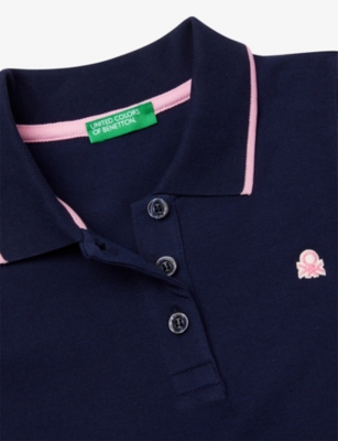 Benetton Logo-embroidery Sleeveless Cotton Polo Dress 6-14