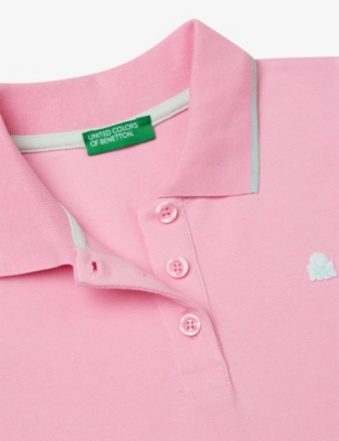 Benetton Logo-embroidery Sleeveless Cotton Polo Dress 6-14