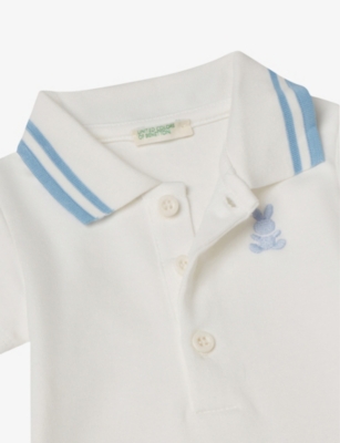 BENETTON: Embroidered-Bunny Cotton Bodysuit 1-18 Months