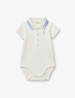 BENETTON: Embroidered-Bunny Cotton Bodysuit 1-18 Months