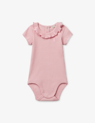 BENETTON: Frill-Collar Ribbed Cotton Bodysuit 1-18 Months