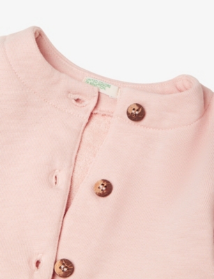 BENETTON: Ruffle-Trim Cotton-Blend Cardigan 0-18 Months