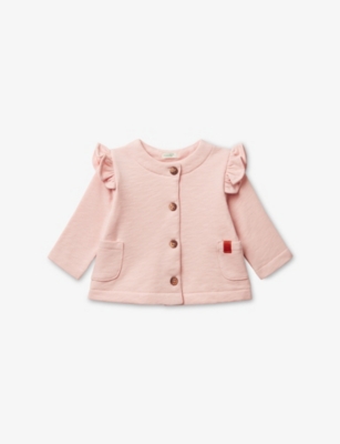 BENETTON: Ruffle-Trim Cotton-Blend Cardigan 0-18 Months
