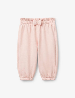 BENETTON: Bow-Embroidered Ruffled-Waist Cotton Jogging Bottoms 1-18 Months