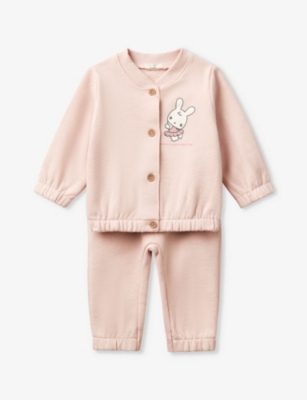 BENETTON: Bunny-Print Two-Piece Cotton Set 1-18 months