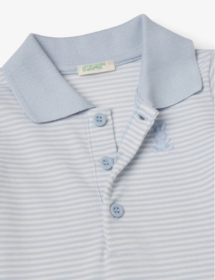 BENETTON: Striped Embroidered-Bunny Cotton Bodysuit 1-18 Months