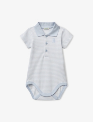 BENETTON: Striped Embroidered-Bunny Cotton Bodysuit 1-18 Months