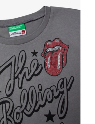 BENETTON: The Rolling Stones Rhinestone-Embellished Cotton T-Shirt 6-14 Years