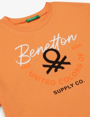 BENETTON: Logo Graphic-Print Round-Neck T-Shirt  6 -14 Years