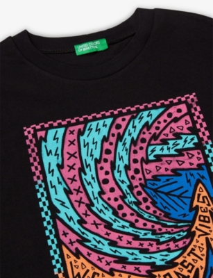 BENETTON: Surfer-Print Cotton-Jersey T-Shirt 6-14 Years